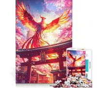Puzzle da 1000 pezzi per adulti con motivo fenice e sentiero Torii giapponese gioco rilassante taglio di precisione adatto per la decorazione della scrivania 38x26cm