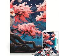 Puzzle da 1000 pezzi per adulti con motivo fiori di ciliegio, lupo e animale, gioco impossibile, ideale per passare il tempo durante le vacanze, regalo di compleanno o di viaggio 50x75cm