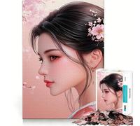 Puzzle da 1000 pezzi per adulti con motivo fiori di ciliegio,taglio netto,gioco creativo,problem solving,divertente per il tempo libero,decorazione artistica natalizia (38x52cm)