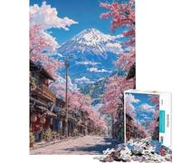 Puzzle da 1000 pezzi per adulti con motivo giapponese Sakura Bloom Fuji gioco pratico per adulti taglio di precisione divertente attività da fare a casa (dimensioni 38x52cm)