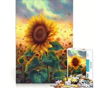 Puzzle da 1000 pezzi per adulti con motivo girasoli e petali giocattolo educativo rilassante e stimolante per la mente ideale come regalo per gli amanti dei videogiochi 38x52cm