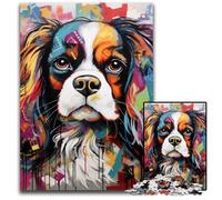 Puzzle da 1000 pezzi per adulti con motivo King Charles Spaniel in legno, gioco rompicapo interattivo per famiglie, adatto dai 14 anni in su, 50x75CM/19,68x29,52 pollici.