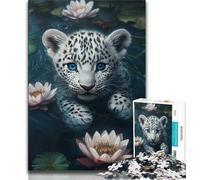 Puzzle da 1000 pezzi per adulti con motivo "Loto e leopardo", aiuta il cervello a esercitare i giocattoli che creano dipendenza e coltivano la pazienza, un'opera d'arte (50x75cm)