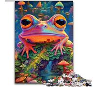 Puzzle da 1000 pezzi per adulti con motivo psichedelico a forma di rana, realizzato in legno, regalo perfetto per genitori, amanti e amici - età 14+, dimensioni 50x75cm, gioco interattivo per famiglie
