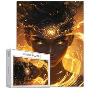 Puzzle da 1000 pezzi per adulti con motivo ragazza con pelle scura con fiamma, puzzle artistico impegnativo per giochi di attività per la famiglia, puzzle colorato fai da te per decorazioni per la