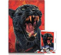 Puzzle da 1000 pezzi per adulti con motivo ruggito della pantera nera, gioco educativo da assemblare, ottimo regalo per i giochi (dimensioni 38x26cm)
