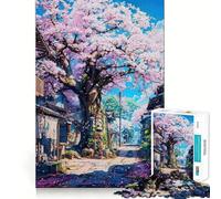 Puzzle da 1000 pezzi per adulti con motivo "Via dei ciliegi in fiore",taglio preciso,gioco creativo,giocattolo rilassante,regalo di Natale per la tranquillità (38x52cm)