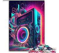 Puzzle da 1000 pezzi per adulti con musica dal vivo e neon, in cartone, per stimolare l'interazione familiare e stimolare il cervello, sfida di attività per famiglie(26x38cm)