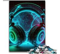 Puzzle da 1000 pezzi per adulti con musica dal vivo e neon, in legno, intrattenimento rilassante, regalo di Natale perfetto e decorazione per la casa, 1000 pezzi(50x75cm)