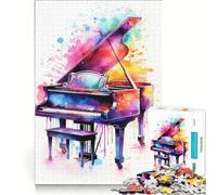 Puzzle da 1000 pezzi per adulti con musica per pianoforte giochi rilassanti assemblaggio di figure lista dei desideri con Babbo Natale 50x75cm