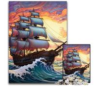 Puzzle da 1000 pezzi per adulti con nave pirata della galassia, perfetto per Halloween, Natale, regalo di compleanno, 50x75CM/19,68x29,52 pollici