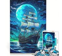 Puzzle da 1000 pezzi per adulti con nave pirata fantasy, gioco impossibile, rilassante e stimolante per la mente, ideale come decorazione da scrivania 50x75cm