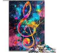 Puzzle da 1000 pezzi per adulti con note musicali colorate,realizzato in legno,un regalo perfetto per il divertimento in famiglia,50x75cm,per decorare la casa,allenare la mente e come regalo