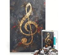 Puzzle da 1000 pezzi per adulti con note musicali dorate, gioco impossibile, analisi e logica, per rafforzare l'amore tra le coppie 50x75cm