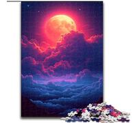 Puzzle da 1000 pezzi per adulti con nuvole blu scuro e rosse, in cartone, gioco interattivo per famiglie, decorazione fai da te per la casa, stimolante rompicapo regalo, 1000 pezzi(26x38cm)