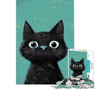 Puzzle da 1000 pezzi per adulti con occhi di gatto curiosi gioco fai da te sfida difficile regalo di compleanno regali (38x26cm)