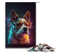 Puzzle da 1000 pezzi per adulti con occhiali al neon e cani regali di compleanno per adolescenti dai 14 anni in su 75x50 cm