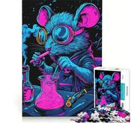 Puzzle da 1000 pezzi per adulti con occhiali da scienziato e topo, gioco rilassante, decorazione per la casa, ideale come regalo per tutta la famiglia 38x52cm