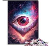 Puzzle da 1000 pezzi per adulti con occhio cosmico a forma di cuore, in legno, idea regalo unica per decorare la casa fai da te, 50x75cm, gioco rompicapo per adolescenti, regalo perfetto per le feste