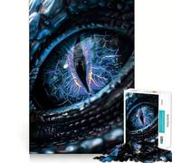 Puzzle da 1000 pezzi per adulti con occhio di drago blu,bordo perfetto,gioco stimolante per la mente,gioco di ozio,illustrazione di scena natalizia 38x52cm