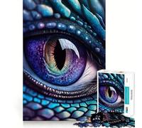 Puzzle da 1000 pezzi per adulti con occhio di drago blu brillante,taglio senza soluzione di continuità,gioco di problem solving,gioco casual,scena natalizia (38x52cm)