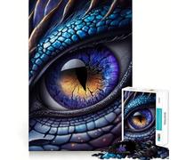 Puzzle da 1000 pezzi per adulti con occhio di drago blu,disegno finemente intagliato,gioco per la concentrazione mentale,gioco per momenti di tranquillità,attività per compleanno 50x75cm