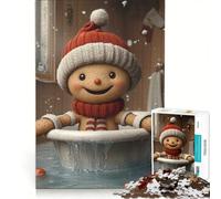 Puzzle da 1000 pezzi per adulti con omino di pan di zenzero, ideale per il bagno e il WC Giocattolo educativo, rilassante e stimolante per l'intelletto, perfetto come regalo 50x75cm