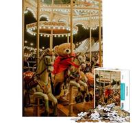 Puzzle da 1000 pezzi per adulti con orsacchiotto sulla giostra Un gioco rilassante per adulti un'opera d'arte impegnativa e stimolante (dimensioni 38x52cm)