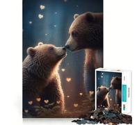 Puzzle da 1000 pezzi per adulti con orsi innamorati,intagli precisi,gioco di logica,regalo per momenti di relax,regalo di compleanno divertente (50x75cm)