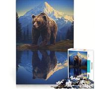 Puzzle da 1000 pezzi per adulti con orso bruno e grizzly, ambientato nella natura Gioco rilassante, impegnativo da completare, perfetto come regalo di Natale 38x52cm