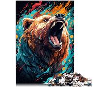 Puzzle da 1000 pezzi per adulti con orso di pensiero, aiuta il cervello ad allenare e sviluppare pazienza per adolescenti dai 14 anni in su, 50 x 75 cm