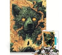 Puzzle da 1000 pezzi per adulti con orso gigante e silhouette, giocattolo educativo, rilassante e stimolante per l'intelletto, ideale per collezionisti e appassionati di belle arti 38x52cm