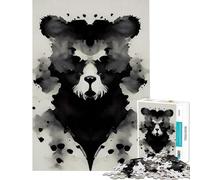 Puzzle da 1000 pezzi per adulti con orso nero ad acquerello gioco per famiglie giocattolo avvincente per coltivare la pazienza regalo per donne e uomini migliora la memoria (dimensioni 38x26cm)