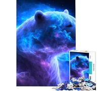 Puzzle da 1000 pezzi per adulti con orso polare e nebulosa gioco educativo e stimolante ideale per momenti di relax regalo di compleanno o come opera d'arte (dimensioni 38x26cm)