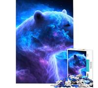 Puzzle da 1000 pezzi per adulti con orso polare e nebulosa gioco educativo e stimolante ideale per momenti di relax regalo di compleanno o come opera d'arte (dimensioni 38x52cm)