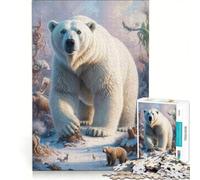 Puzzle da 1000 pezzi per adulti con orso polare e re del ghiaccio gioco educativo migliora la memoria compleanno e Natale 50x75cm