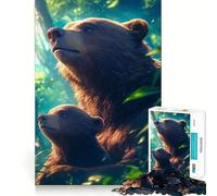 Puzzle da 1000 pezzi per adulti con orso sereno nella foresta,ideale per decorazioni,giochi di concentrazione mentale e relax,scena natalizia (38x52cm)