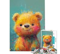 Puzzle da 1000 pezzi per adulti con orso sorridente e raggi di sole difficile e stimolante decorazione per la casa giocattolo educativo per ragazzi dai 14 anni in su (50x75cm)