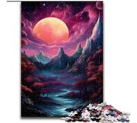 Puzzle da 1000 pezzi per adulti con paesaggi e luna piena, giocattoli per l'intrattenimento della famiglia, ideali come regalo per tutta la famiglia (26x38cm)