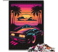 Puzzle da 1000 pezzi per adulti con paesaggio al neon in legno, Capodanno, regalo di festa 50x75cm per gioco interattivo per famiglie