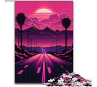 Puzzle da 1000 pezzi per adulti con paesaggio al neon in legno, Capodanno, regalo di festa 50x75cm per gioco interattivo per famiglie