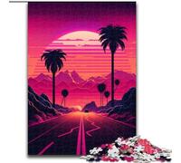 Puzzle da 1000 pezzi per adulti con paesaggio al neon in legno, regalo perfetto per genitori, amanti e amici - età 14+ 50x75cm per gioco interattivo per famiglie