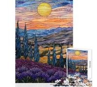 Puzzle da 1000 pezzi per adulti con paesaggio al tramonto e vetrata artistica Gioco impossibile ideale per le vacanze a casa per passare il tempo un giocattolo educativo che rafforza l'amore
