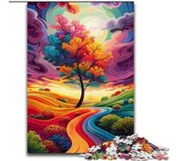 Puzzle da 1000 pezzi per adulti con paesaggio alieno colorato in legno, Capodanno, regalo di festa 50x75cm per gioco interattivo per famiglie