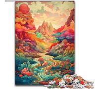 Puzzle da 1000 pezzi per adulti con paesaggio colorato dell'assurdo,in legno,regalo perfetto per genitori,amanti e amici - età 14+,dimensioni 50x75cm,ideale per compleanni,vacanze,Natale e Halloween