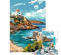 Puzzle da 1000 pezzi per adulti con paesaggio costiero di Creta gioco educativo rompicapo sfida stimolante gioco per famiglie (38x52cm)