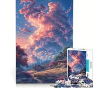 Puzzle da 1000 pezzi per adulti con paesaggio da sogno in stile cottage, gioco pratico, migliora la memoria, compleanno e Natale 38x26cm