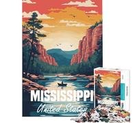 Puzzle da 1000 pezzi per adulti con paesaggio del fiume Mississippi Un gioco avvincente che stimola la pazienza rilassa e migliora la memoria Un'ottima idea regalo (dimensioni 75x50cm)