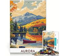 Puzzle da 1000 pezzi per adulti con paesaggio del lago Aurora,ritagli precisi,decorazione,gioco divertente,per il tempo libero,regalo di compleanno,hobby (38x52cm)