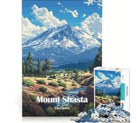 Puzzle da 1000 pezzi per adulti con paesaggio del Monte Shasta gioco per famiglie divertente e umoristico sfida unica 50x75cm